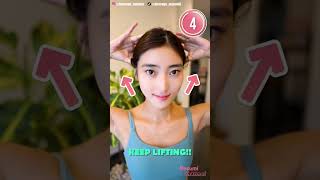 10 secs Face Lifting Massage to Get V Shaped Jawline faceyoga shorts Facelift [upl. by Nahsaj]