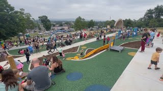 Hundreds welcome Chutes amp Ladders playground to Harrisburg [upl. by Smitt]