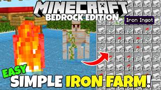 Minecraft Bedrock EASY IRON FARM Tutorial MCPE Xbox PS5 PC [upl. by Killoran]