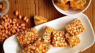 Peanut Chikki  Peanut Chikki Recipe With Jaggery  How to Make Peanut Chikki  Live Food [upl. by Eelirem]