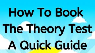 BOOK THE THEORY TEST Online  A Quick Guide drivingtestwizard2569 [upl. by Pember]