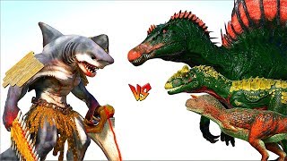 Ark Survival  MARAUDING TIBUR vs CARNOALLOSPINO and more Ep262 [upl. by Nahtanoj]