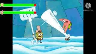 SpongeBob Patrick vs Hibernation Sandy with Healthbars [upl. by Leahcimal]