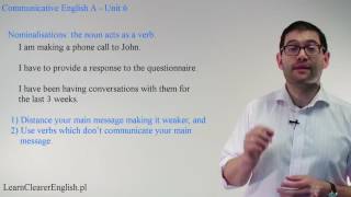 Communicative English Unit 6 Nominalisations [upl. by Coopersmith]