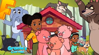 The Three Little Pigs  More Fun Nursery Rhymes and Kids Song  Gracie’s Corner Compilation [upl. by Nreval]