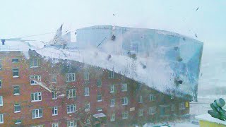 Chukotka is cut off from the world Heavy snow storm in Anadyr Russia Blizzard  Bad Weather [upl. by Goines549]