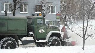 Soviet snow blower DE210ZIL131 in action [upl. by Nabois]