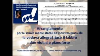 LA VEDOVA ALLEGRA Tace il labbro arrangiamento 2 violini pianoforte wwwdanilomascalialtervistaorg [upl. by Mchugh]