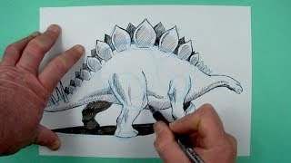 Wie zeichnet man einen Stegosaurus  Zeichnen für Kinder und jedem dem es Spaß macht [upl. by Eynobe]