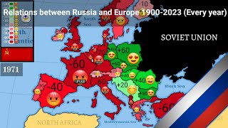 Relations between Russia 🇷🇺 and Europe 19002023 Every year [upl. by Zelma]