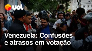 Confusões e atrasos são registrados em eleição na Venezuela [upl. by Eiduj584]