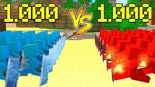 SOLDADINHOS DE ARGILA FOGO vs SOLDALDINHO ARGILA GELO MINECRAFT [upl. by Eidoow]