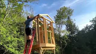 Building a deer stand out of rough cut lumber [upl. by Armitage517]