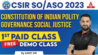 CSIR Recruitment 2023 Paid Class DEMO  Indian Polity Constitution of Indian Adda247PCS [upl. by Joette]