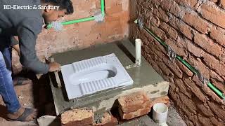 How To Toilet Seat Installation In Bangladeshi  Indian Toilet Install 2024 [upl. by Yekciv203]