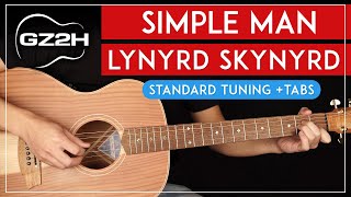 Simple Man Guitar Tutorial Lynyrd Skynyrd Guitar Lesson Standard Tuning  Solo  TAB [upl. by Oluas]