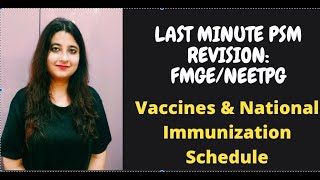 LAST MINUTE PSM REVISION Vaccine amp National Immunization Schedule [upl. by Healey]