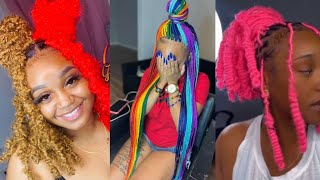 Trending Braiding Hairstyles compilation Feed in Braids Ideas colorful Baddest Braids [upl. by Ad]