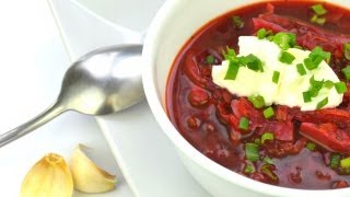 Vegetarian Borscht Борщ  Authentic Russian Beet Soup Recipe [upl. by Gerianna]