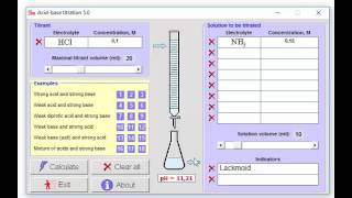 Simulation einer Titrationskurve Ammoniak wird mit Salzsäure titriert Ihor Patsay [upl. by Ayaladnot]