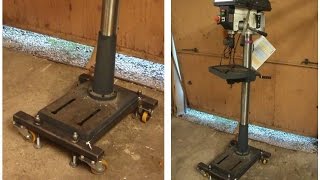 Fahrvorrichtung für Ständerbohrmaschine selber bauen homemade Drill Press Dolly or Mobile Base [upl. by Chiang143]