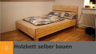 Massivholzbett selber bauen  Bett bauen ohne Werkzeug [upl. by Zetneuq163]