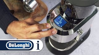 How to programme the settings on the De’Longhi KG521M Dedica Grinder [upl. by Rochelle503]