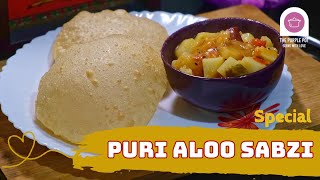 Poori Aloo ki Sabji  Recipe of Puri bhaji curry  Poori potato masala curry  The Purple Pot [upl. by Engleman]