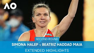 Simona Halep v Beatriz Haddad Maia Extended Highlights 2R  Australian Open 2022 [upl. by Nosnev363]