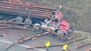 Crazy IDIOT Logging Truck Driver Fail Compilation  Insane Big Truck Gone Wrong [upl. by Ecadnarb]