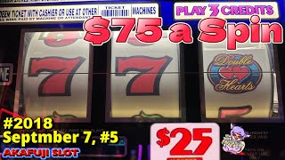 Double Hearts Slot Machine Max Bet 75 Awesome Jackpot Hand Pay [upl. by Curr]