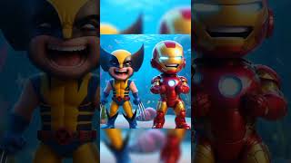 Mermaid🤣  Who is best Deadpool vs Wolverine vs Ironman shorts animation deadpool ai [upl. by Tania]