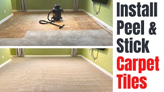 Carpet Tile Installation  How To Install Carpet Tile With Glue [upl. by Asiole]