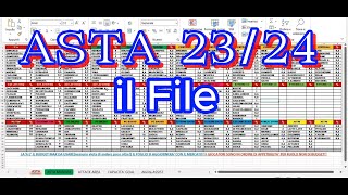 Asta Fantacalcio 2324 ecco il File Ruoli Mantra e Classic [upl. by Linetta]