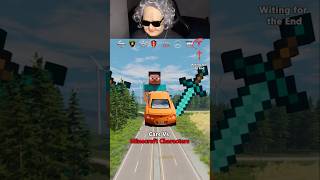 Cars vs Minecraft Characters 😂❌ BeamNGDrive shorts minecraft beamngdrive [upl. by Namzed]