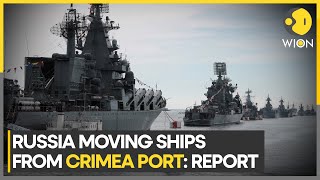 RussiaUkraine war Bulk of Black Sea fleet withdrawn from main Crimea port  WION [upl. by Tamiko]