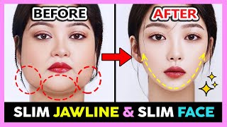 ✨ SLIM JAWLINE  SLIM CHIN  SLIM FACE  REDUCE DOUBLE CHIN  VShape Face Massage [upl. by Ytak]