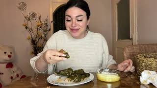 Kara lahana sarması girit kabak dolması mukbang [upl. by Squires]