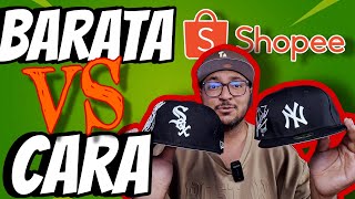 Comparación gorra BARATA VS gorra CARA  SHOPEE [upl. by London627]