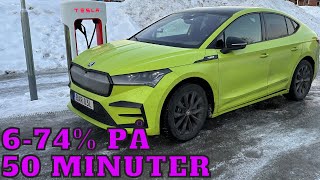 Skoda Enyaq RS Coupe 2024  Oundvkligt laddstrul utan kö  Elbilsmagasinet [upl. by Det176]