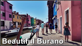 Bella Italia Great walking Video tour  Burano Island Italy 2024 [upl. by Enomis672]