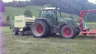 Ballen pressen und Wickeln mit Fendt 718 [upl. by Nelg]