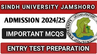 Sindh University Entry test important McQs 202425 [upl. by Misti]