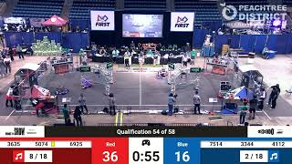 Qualification Match 54  Overhead  2024 PCH District  Albany Event [upl. by Zachar]