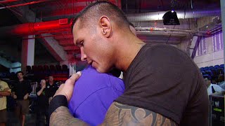 John Cena and Randy Orton share a hug backstage Raw November 22 2010 [upl. by Naleag86]