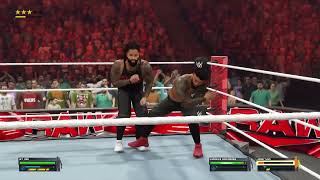 Jimmy Uso in very Bad situation agains his Brother Jey Uso on Raw 2k23 Championship Match [upl. by Auqinu444]