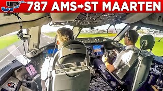 TUI Boeing 787 Cockpit Amsterdam🇳🇱 to St Maarten🇳🇱 [upl. by Nirrat]