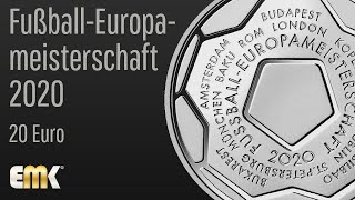 FußballEuropameisterschaft 2020 20 Euro  18 gr Silber [upl. by Landri919]