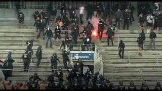 Copenhagen hooligans storm Brondby stadium 06082017 [upl. by Atteiram]