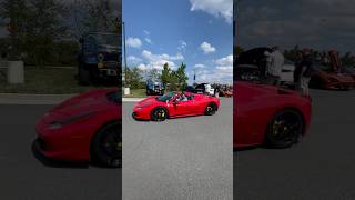 Beautiful Red Ferrari  leaving amp launching ferrari hitit pedaltothemetal supercars redcar [upl. by Ffoeg]